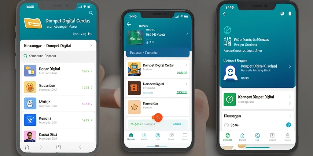 Antarmuka sederhana dan efisien dari aplikasi Dompet Digital 3446.