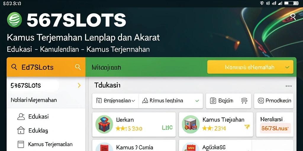 Tampilan antarmuka 567SLOTS yang user-friendly, ideal untuk belajar bahasa.