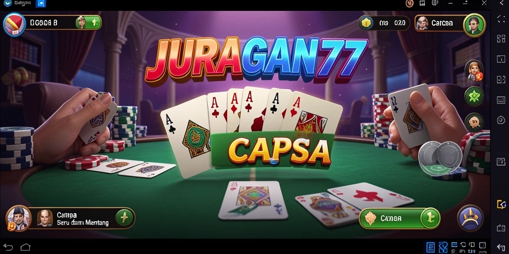 Tampilan antarmuka permainan Capsa yang menarik di JURAGAN77.