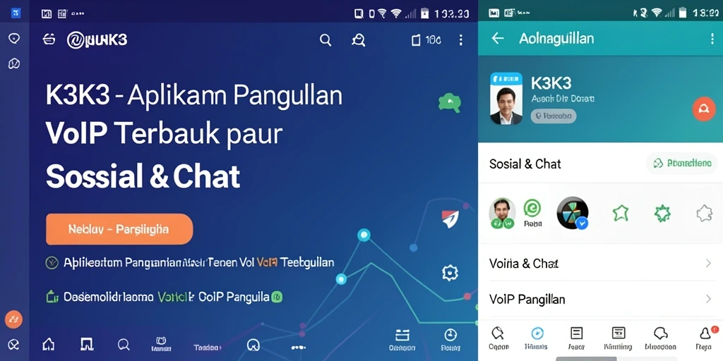 Antarmuka K3K3 dengan fitur VoIP Panggilan yang menarik.
