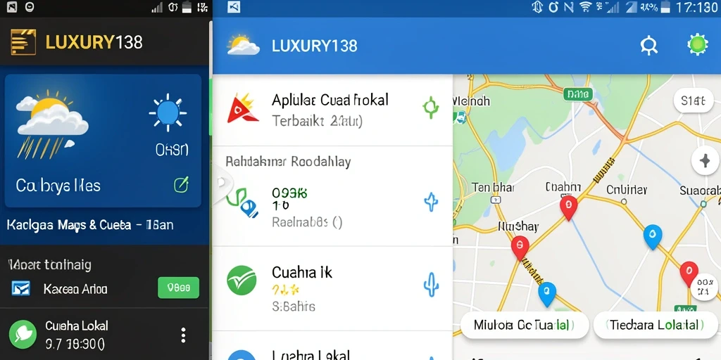Tampilan antarmuka utama LUXURY138 dengan informasi cuaca lokal.