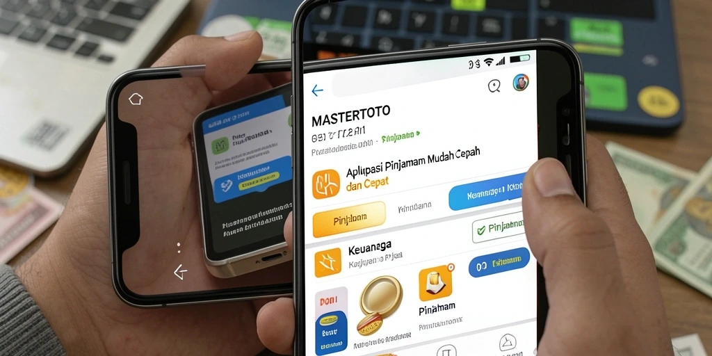 Screenshot tampilan antarmuka aplikasi MASTERTOTO untuk pinjaman.