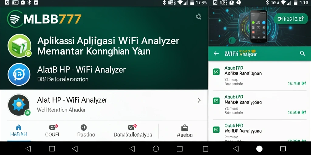 Antarmuka aplikasi MLBB777 menampilkan analisis jaringan WiFi dengan jelas dan informatif.